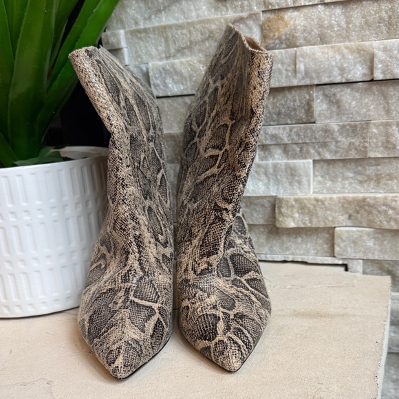 Express Snakeskin Heeled Boots - Picture 3 of 4
